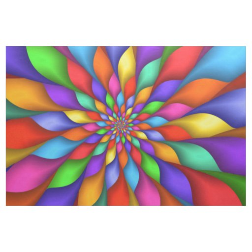 Bright Vivid Psychedelic Spiral Fabric