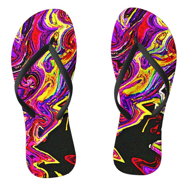 Bright Vivid Radiance Pattern Flip Flops (Footbed)