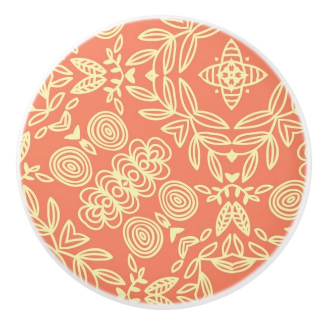 Bright warm background in vintage style. ceramic knob (Front)
