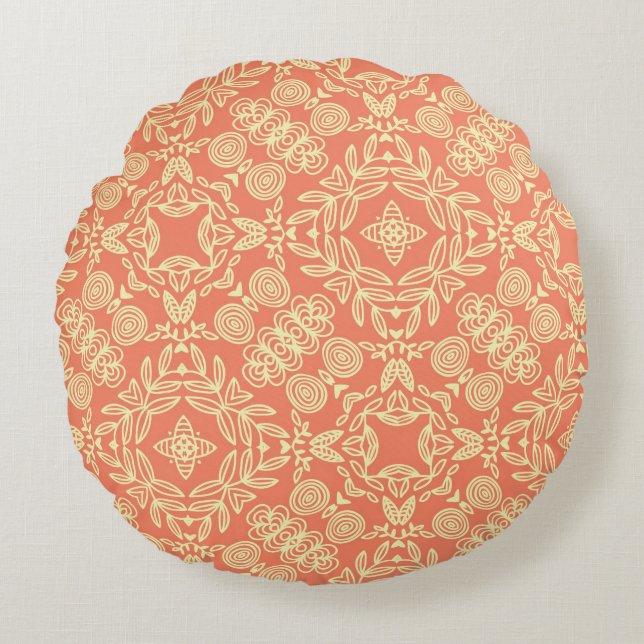 Bright warm background in vintage style. round pillow (Front)