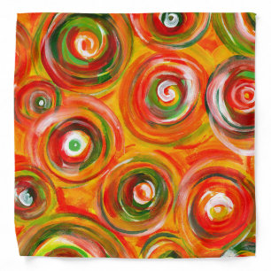 Bright Warm Circles and Swirls Original Abstract Bandana
