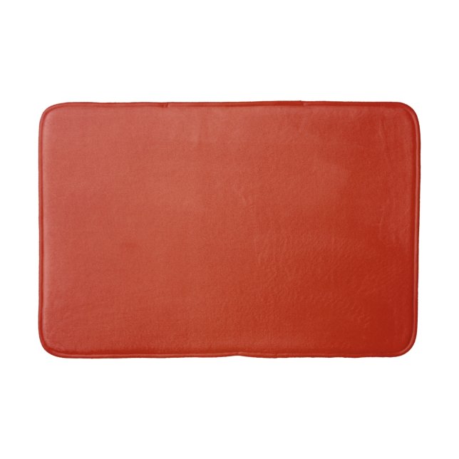 Bright Warm Red Grainy Texture Bathroom Mat (Front)