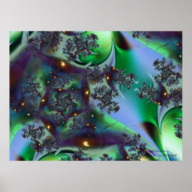 Bright Watchers Abstract Art Poster (Front)