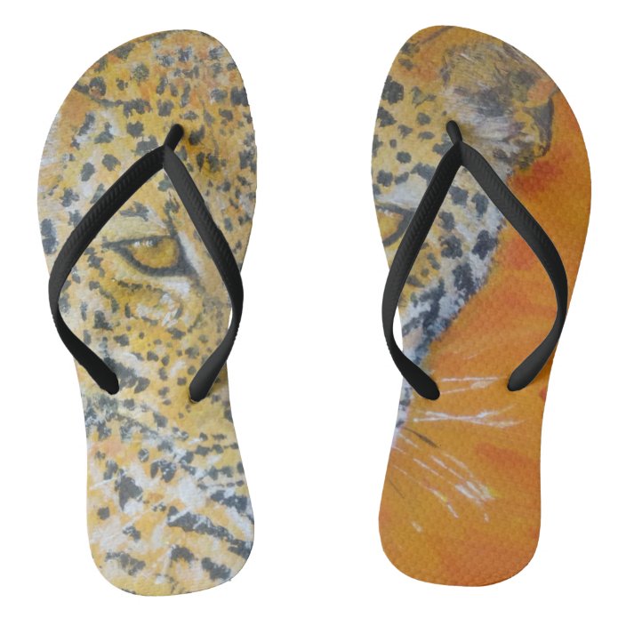 cheetah flip flops