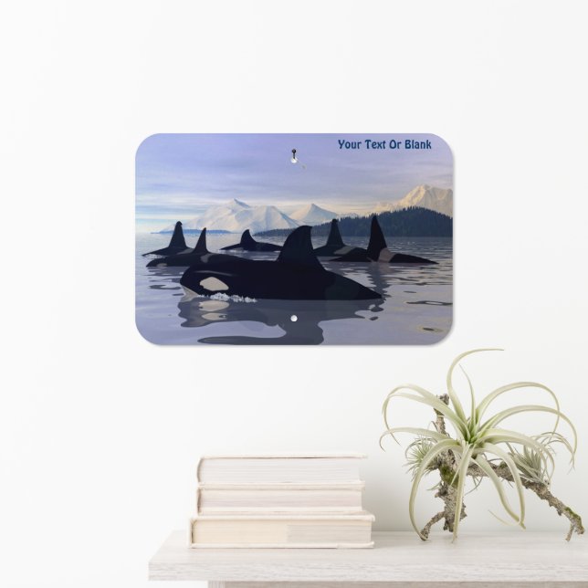 Bright Water Orca Metal Sign (In Situ(Wall))