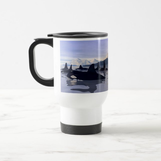Bright Water Orca Travel Mug (Left)