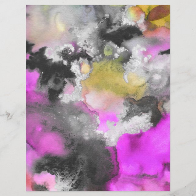 Bright Watercolor 2 Sided Scrapbook Paper (Front)