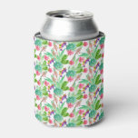 Bright Watercolor Cactus &amp; Succulent Pattern Can Cooler