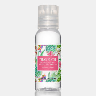 Bright Watercolor Cactus & Succulent - Thank You Hand Sanitizer