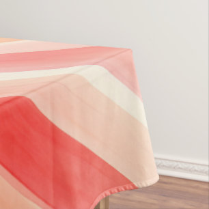 Bright Watercolor Colorful Stripe Pattern Tablecloth
