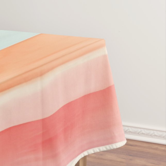 Bright Watercolor Colorful Stripe Pattern Tablecloth (In Situ)