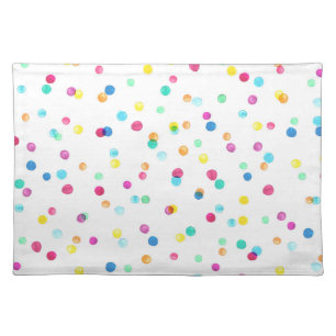Bright Watercolor Dots: Seamless Pattern. Cloth Placemat