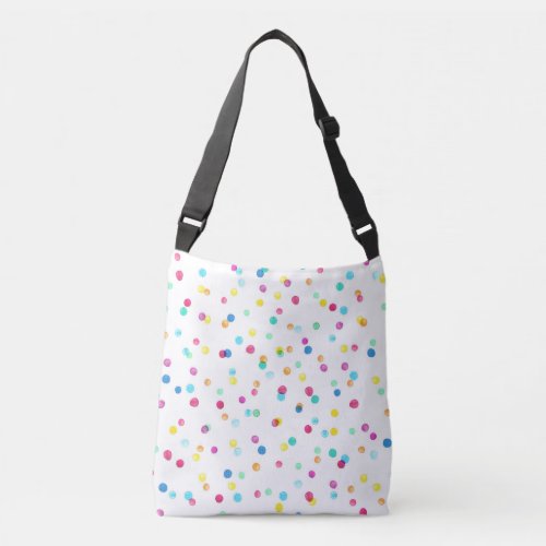 Bright Watercolor Dots Seamless Pattern Crossbody Bag