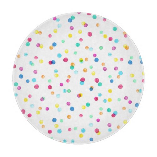 Bright Watercolor Dots Seamless Pattern Cutting Board