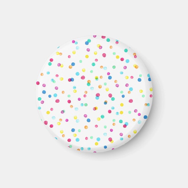 Bright Watercolor Dots: Seamless Pattern. Magnet (Front)