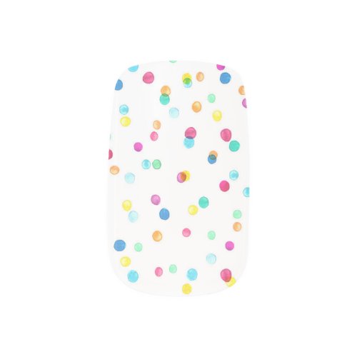 Bright Watercolor Dots Seamless Pattern Minx Nail Art