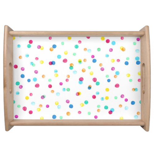 Bright Watercolor Dots Seamless Pattern Serving Tray