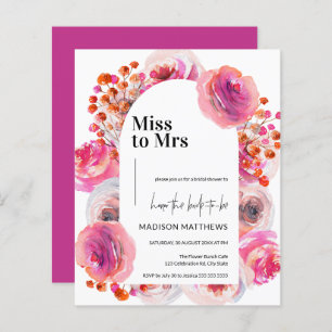 Bright Watercolor Floral Arch Summer Bridal Shower