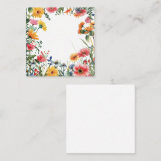 Bright Watercolor Flower Garden Note Card