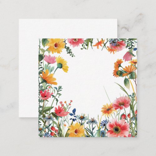 Bright Watercolor Flower Garden Note Card