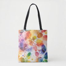 Bright Watercolor Leaves Tote Bag