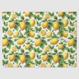 Bright Watercolor Lemons Decoupage Tissue Paper