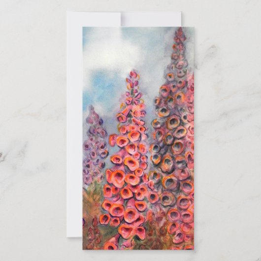 Bright Watercolor of Foxgloves (Front)