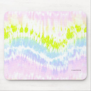 Bright Watercolor Pastel Tie Dye Pattern Mouse Pad