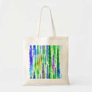 Bright Watercolor Pine Tree Canvas Tote