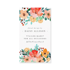 Bright Watercolor Summer Flowers Business Card