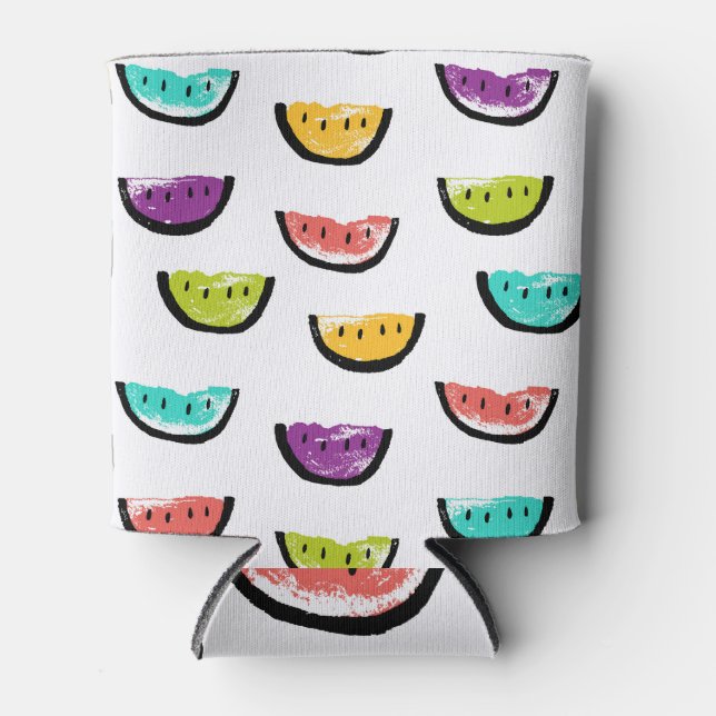 Bright watermelons: colorful seamless pattern. can cooler (Front)
