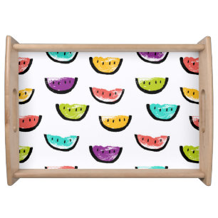 Bright watermelons: colorful seamless pattern. serving tray