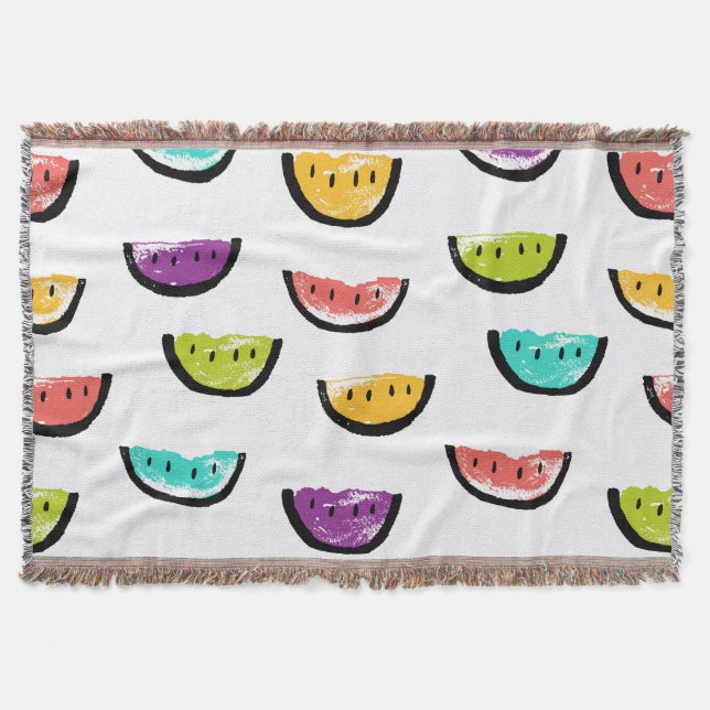 Bright watermelons: colorful seamless pattern. throw blanket (Front)