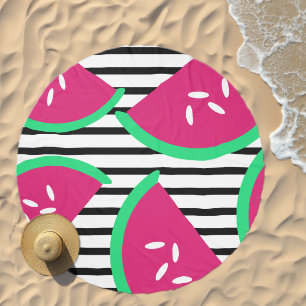 Bright Watermelons stripes Beach Towel