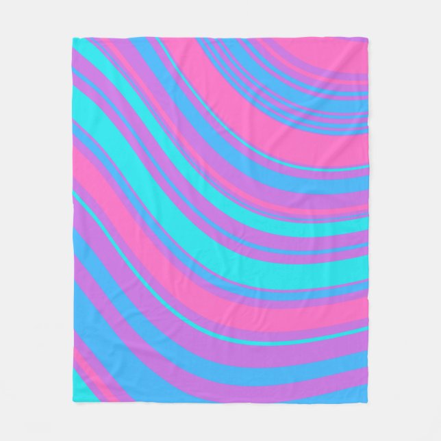 Bright Wavy Retro Pattern   Fleece Blanket (Front)