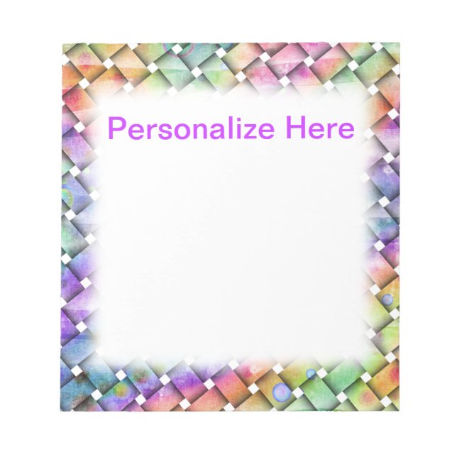 BRIGHT WEAVE Personalizable NOTE PADS (Front)