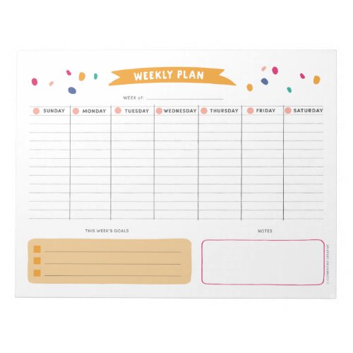 Bright Weekly Planner Notepad