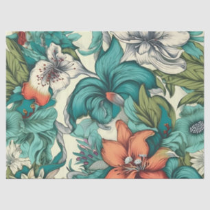 Bright Whimsical Floral Vintage Inspired Tissue Paper