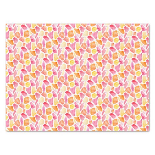Bright Whimsical Giraffe Print Pink Orange Yellow Tissue Paper