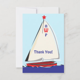 Bright Whimsical Sailboat Note Card