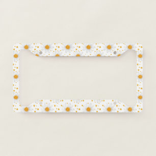 Bright White Daisies with Yellow Centers License Plate Frame