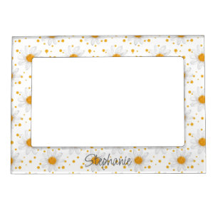 Bright White Daisies with Yellow Centers Magnetic Frame