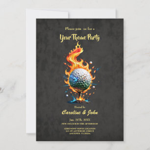 Bright white golf ball invitation