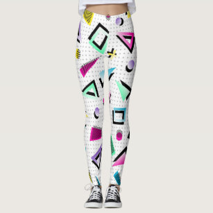 Max Out - abstract memphis minimal colorful neon bright happy shapes  geometric 1980s 80s retro Leggings