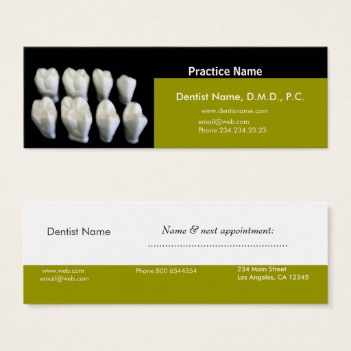 Customizable Dentists Appointment Care Business Cards