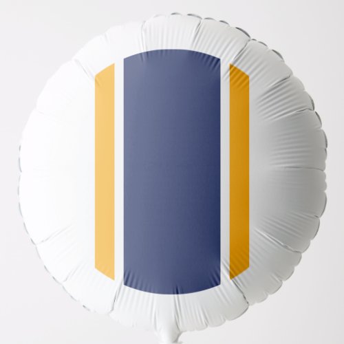Bright Wide Bold Navy Blue Yellow Vertical Stripes Balloon