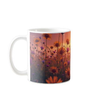 Bright Wild Flowers Field  Coffee Mug