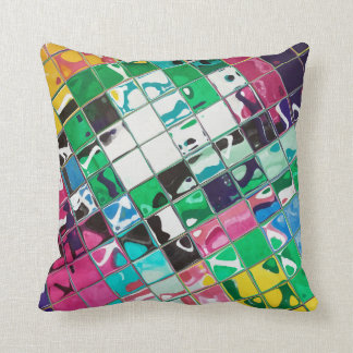Bright Wild multi color abstract Throw Pillow