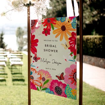 Bright Wildflower Bridal Shower Party Welcome Foam Foam Board by CartitaDesign at Zazzle