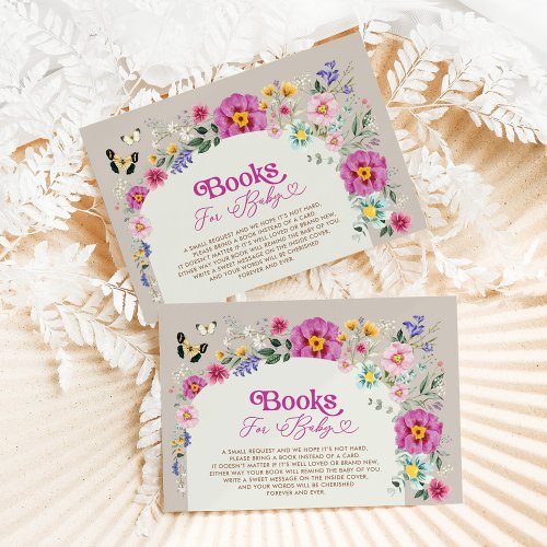 Bright Wildflower Butterfly Garden Books for Baby Enclosure Card